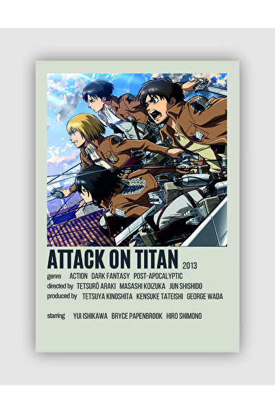 fırsatlar diyarı Attack On Titan Anime Info Card Bilgi Kartı Minimalist Poster