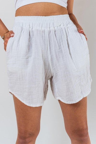 Zeliha Baysan Kyra Muslin Women's Mini Shorts White