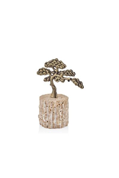 EVZA MARBLE TRAVERTINE BLASTING BASE CLOUDY TREE 21CM