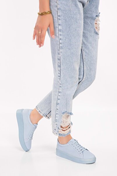 Gondol Hakiki Deri Anatomik Taban Spor Ayakkabı Ell.6839 - Bebe Mavi - 37