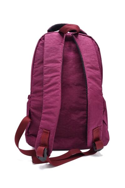 Bevitton унісекс бордовий рюкзак з кримчастої тканини, багатокишеньковий, водонепроникний