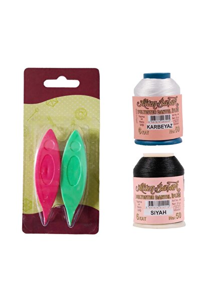 Altınbaşak Altın Başak Mekik Oyası Aparatı Siyah ve Kar Beyaz 20 Gram