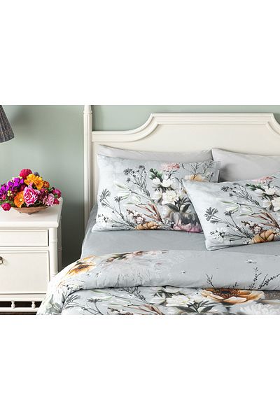 English Home Set cuvertură de pilota unică din bumbac moale cu imprimeu digital Flower Heaven 160x220 Cm Gri
