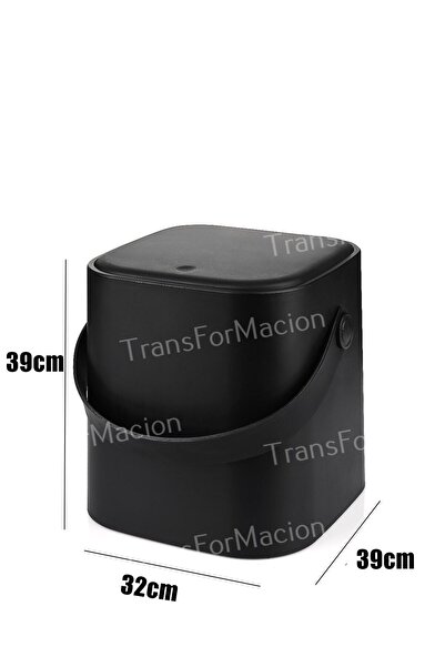 Tuffex 8 Litre Tutma Saplı Iç Kovalı Tezgah Üst Mutfak Çöp Kovası Siyah