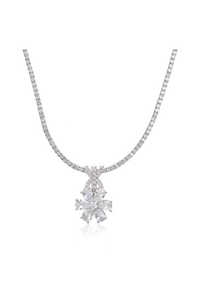 Silveranka 925 Ayar Gümüş Su Yolu Manolya Kolye