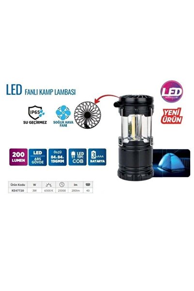 bimbambom Led Fanlı Kamp Lambası, Su Geçirmez Kamp Feneri
