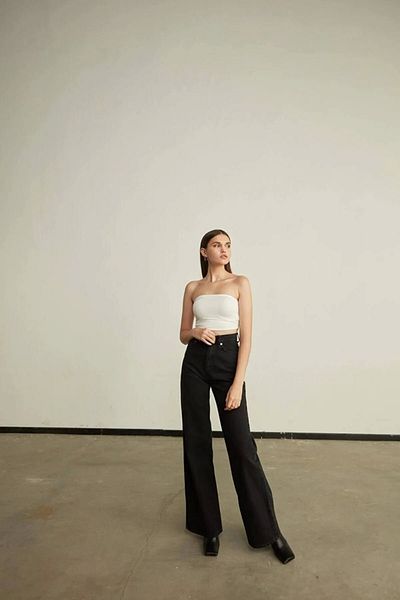 Style Flower Women's Lycra High Waist Wide Leg Jeans - WİDE LEG