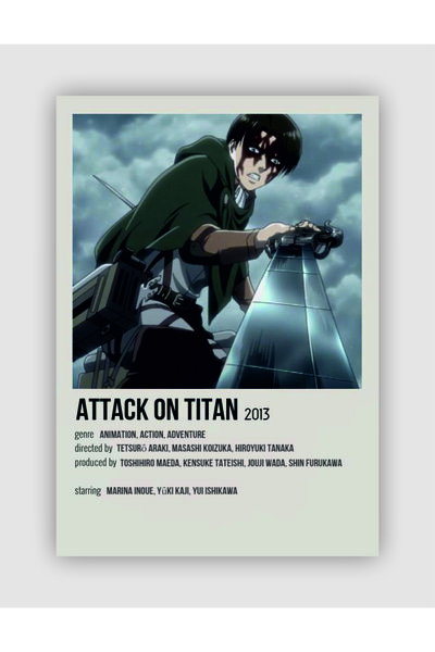 Attack On Titan Anime Info Card Minimalist Poster