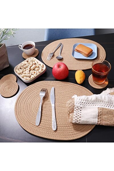 MaVaux Комплект от 8 овални подложки и чаени чинийки