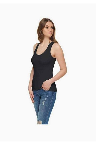 Tutku Women's Elastane Wide Strap Undershirt 1 Pack New Season (7 Economical Pack)