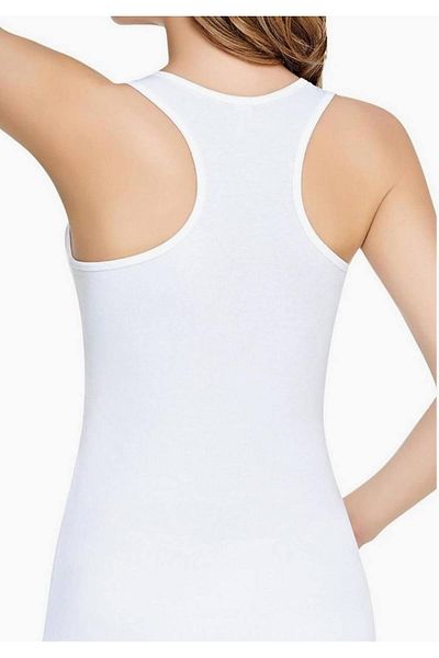 Tutku Women's White Elastane Sports Undershirt New Season (Economy Pack of 8)