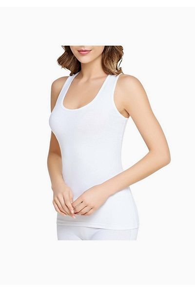 Tutku Women's White Elastane Undershirt New Season (7 Economical Package)