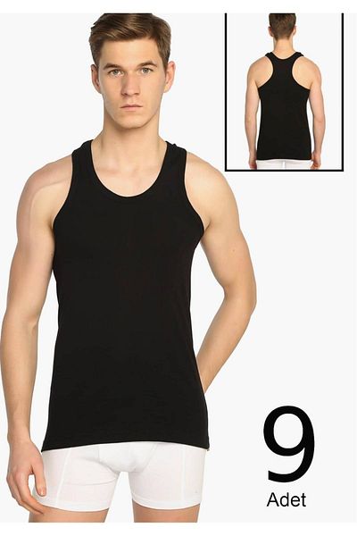 Tutku Ανδρικό μαύρο 9 πακέτο Rib Sports Athlete Elf568tccm9 Νέα σεζόν