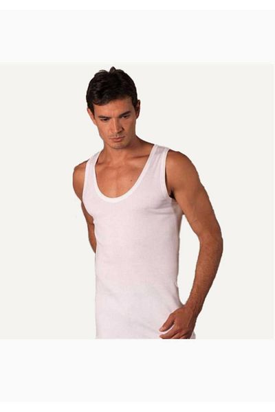 Şahinler Pack of 6 Men's Ribbed Undershirt White New Season