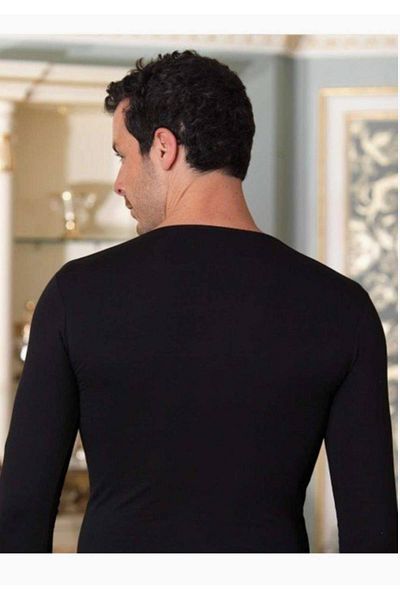 Şahinler Long Sleeve Lycra Single Jersey Undershirt Black M New Season (6 Pieces Economical Package)