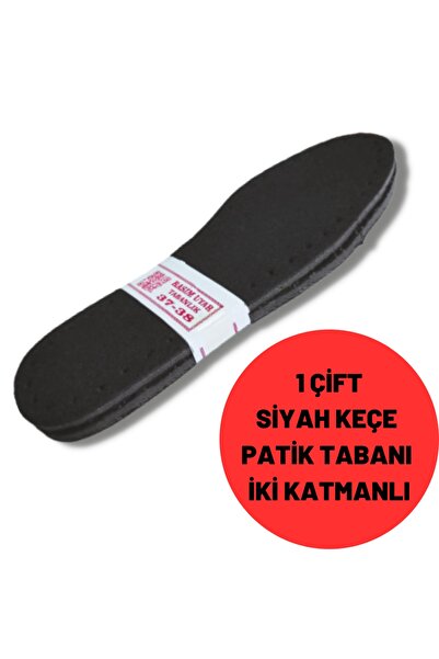 Rasim Uyar 1 Çift Siyah Keçe Kaplı Eva Patik Tabanı Iki Katmanlı (KEÇE EVA)