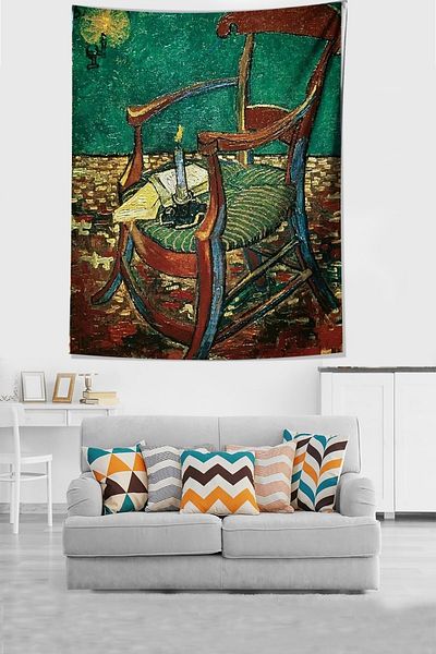 on the clouds Van Gogh's Chair Stain Resistant Fabric Wall Cloth Wall Tapestry Tapestry