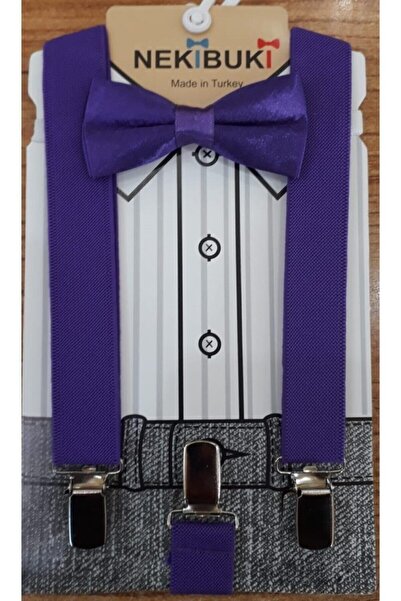 NEKİBUKİ Çocuk Pantolon Askısı Ve Papyon Takım