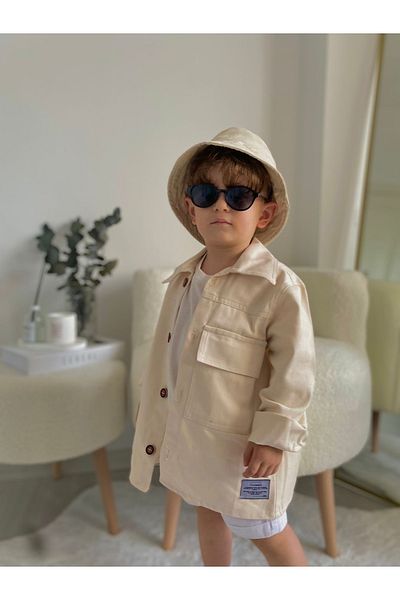favorimkids Cream Trench Denim Jacket