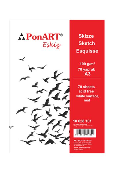 Ponart Sketchbook with Spiral 100 Gr70 Sheets A3