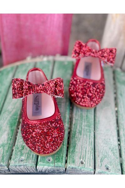 Surpie Shoes Banded Sequin Detailed Orthopedic Ballerinas, Girls' Ballerinas