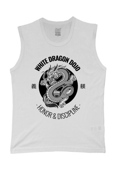 Raf Coll Tricou tricotat fără mâneci pentru bărbați Dragon Dragon Design impr...