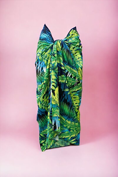 pistore Γυναικείο φόρεμα παραλίας με τροπικό σχέδιο μακρύ σατέν Pareo που δεν δείχνει εσωτερικά Νέα σεζόν