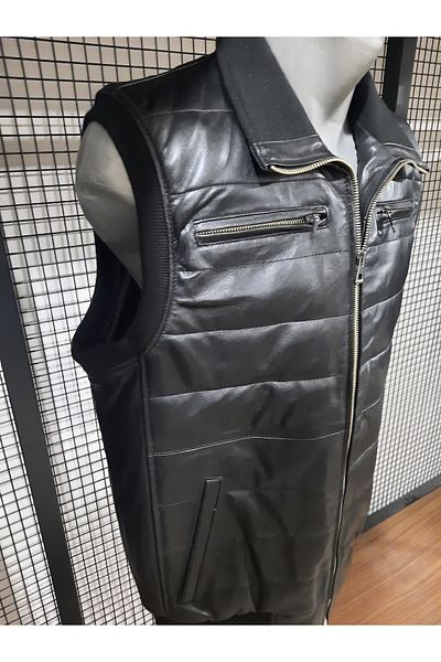 ArdaStilDeri Leather Inflatable Knitwear Vest