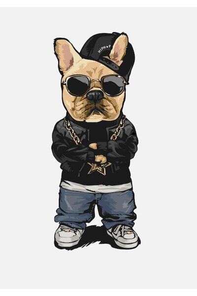 MegaSticker 14X7 cm Cool Hat Dog Car and Motorcycle Windshield Sticker