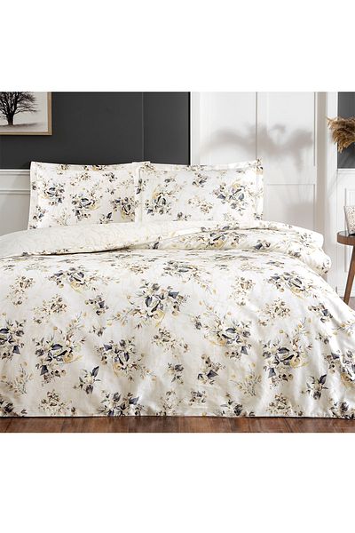 Taç Σετ Παπλωματοθήκη Maisy Cream Διπλό Βαμβακερό Σατέν
