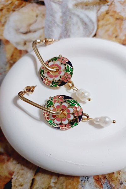 SEVİLLE AKSESUAR Mor Özel Seri Çiçek Işlemeli Etnik Küpe