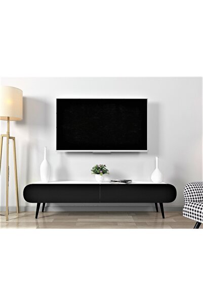 FLORADESİGN Flora Dia Dekoratiif Tv Ünitesi 150 Cm (BEYAZ-SİYAH)