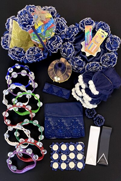 ZEYMERADE Lacivert 174 Parça Lüks Kına Gecesi Malzemeleri Seti