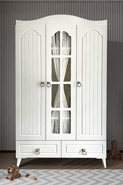 Öğünç Bebe Mobilya Beyaz Artemis 3 Kapılı Dolap