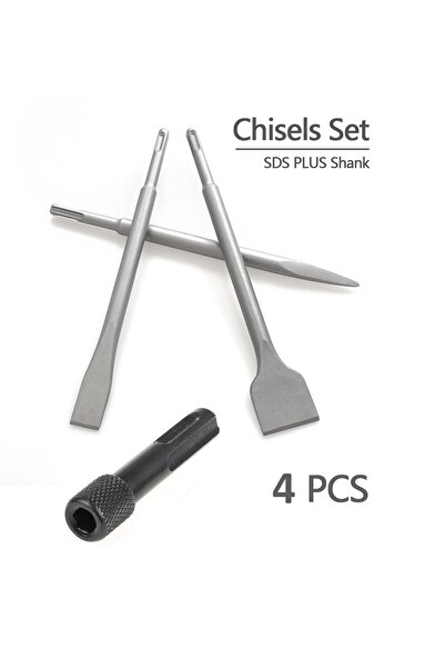 Depolife Kırıcı Delici Matkap Için Sds Plus Matkap Uç Seti Murç Keski 1/4 Hex Vidalama Adaptörü 4 Parça