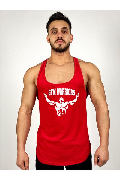 Black İstanbul Gym Warriors Printed Strappy Fitness Athlete