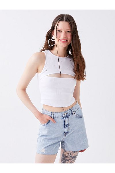 LC Waikiki Crew Neck Window Detailed Women's Athlete