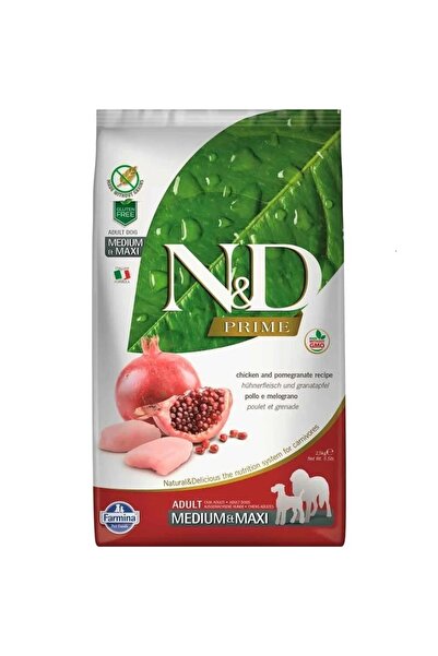 N&D Prime Tahılsız 2,5kg Medium Maxi Adult Köpek Tavuklu Narlı Köpek Maması