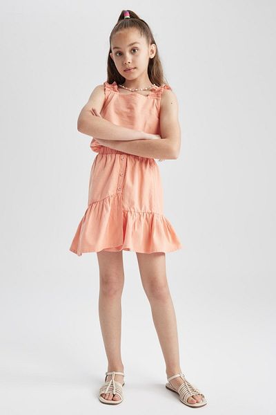 DeFacto Girl's Sleeveless Blouse Skirt 2-piece Set A2877a823sm