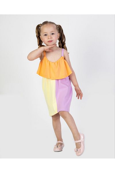 Harika KIDS Rochie pentru fete, multicoloră, deasupra genunchiului, din bumbac, plajă-piscină-mare
