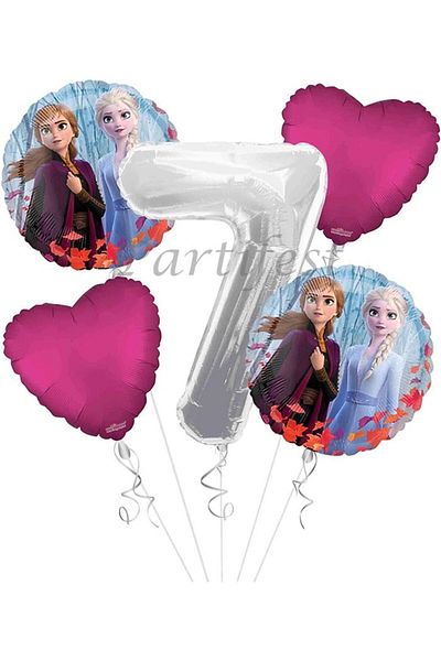 Parti Station Frozen 7 Year Old Balloon Set Elsa Balloon Foil Balloon Set Concept Frozen Birthday Set Age Balloon