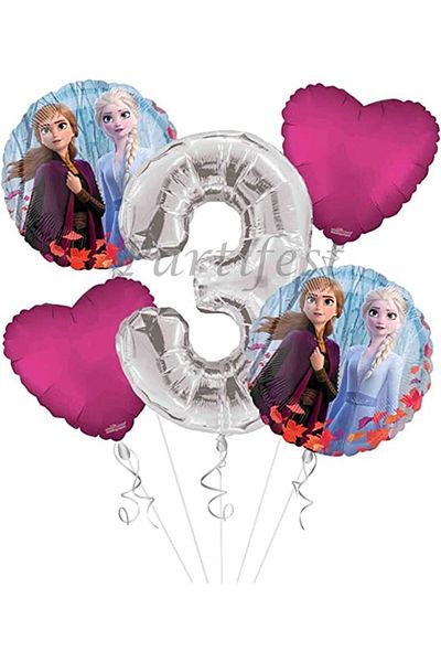 Parti Station Frozen 3 Year Old Balloon Set Elsa Balloon Foil Balloon Set Concept Frozen Birthday Set Age Balloon