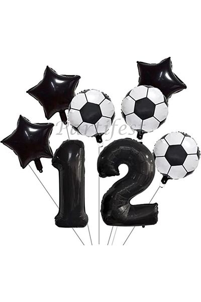 Parti Station Football Concept 12 Year Old Balloon Set Match Concept Birthday Set Age Balloon Set