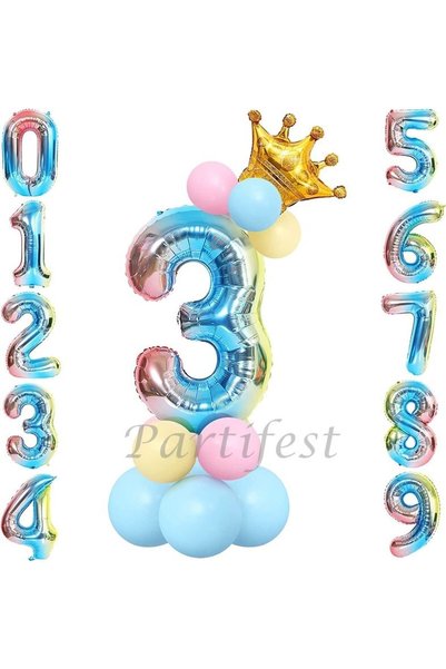 Parti Station Unicorn Concept 3 Year Old Figure Balloon Welcome Set Birthday ...