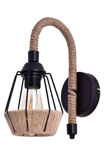 polataydinlatma Pina Single Luxury Rope Sconce (black)