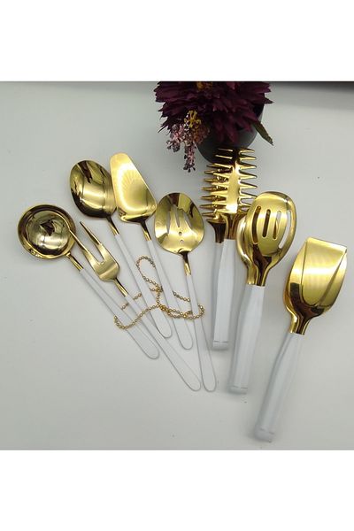 BRONDOFF White Gold 8 Piece Table Sauce Set