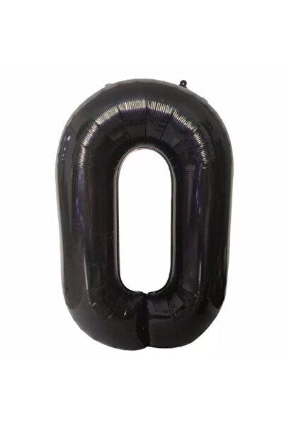 Parti Station بالون رقم فويل أسود بالون رقم أسود 0 بالون عمر 76 سم بالون رقم ...