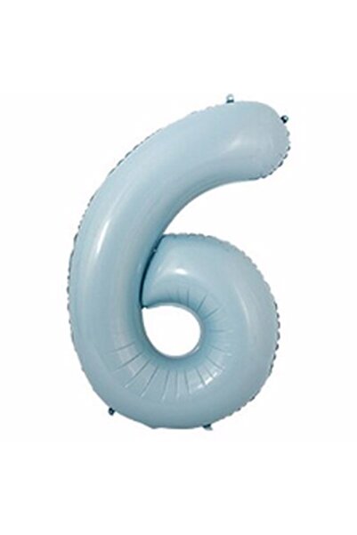 Parti Station بالون رقم فويل بيبي بلو أزرق لعمر 6 سنوات، بالون رقم 76 سم، بال...