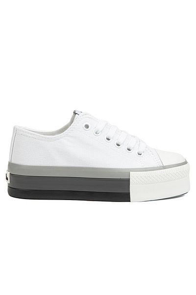 Benetton ® |   Bn-30937 - White Grey - Γυναικεία αθλητικά παπούτσια