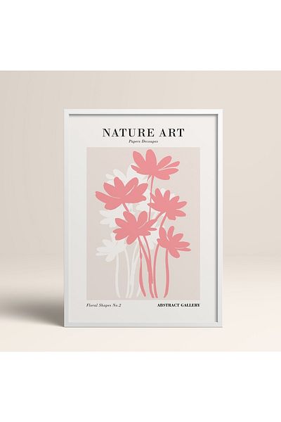 HOMEPACK Tablou cu rame din lemn alb Poster cu rame Decor artistic modern de perete (FLOWER276-WHITE-30X40)